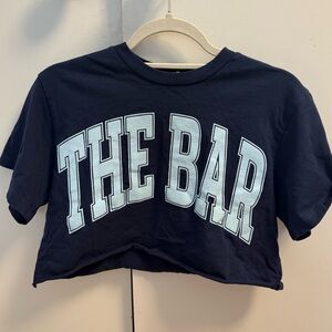 THE BAR VARSITY NAVY BLUE CROP TOP